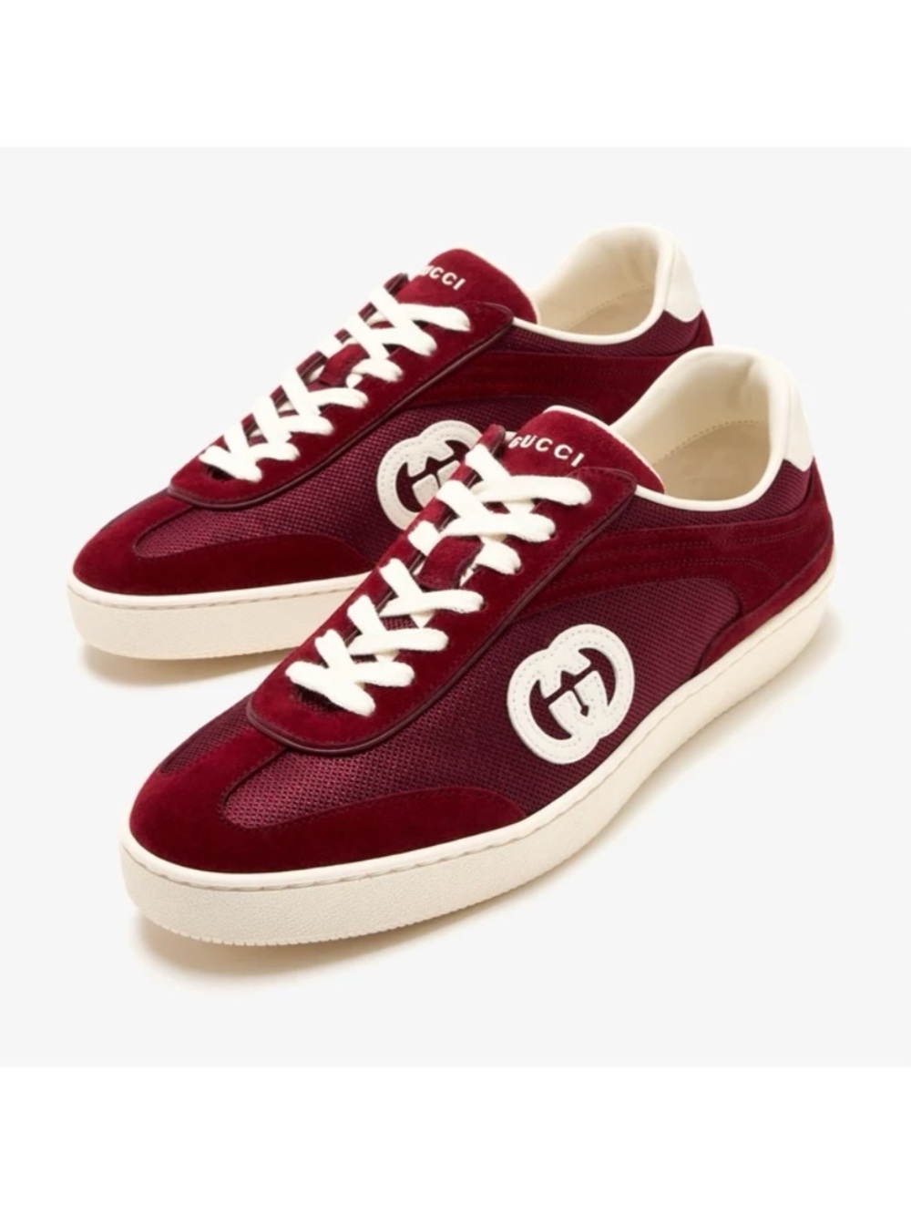 Women's Gucci interlocking G suede/mesh sneakers size
40/10 US made in Italy